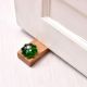 Green Flower Handmade Wooden Door Stopper